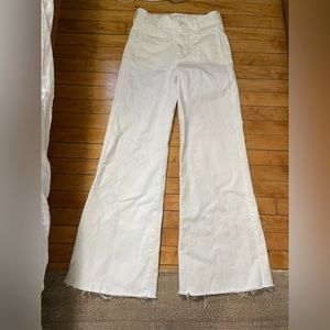 Mother wide leg high waisted white jeans